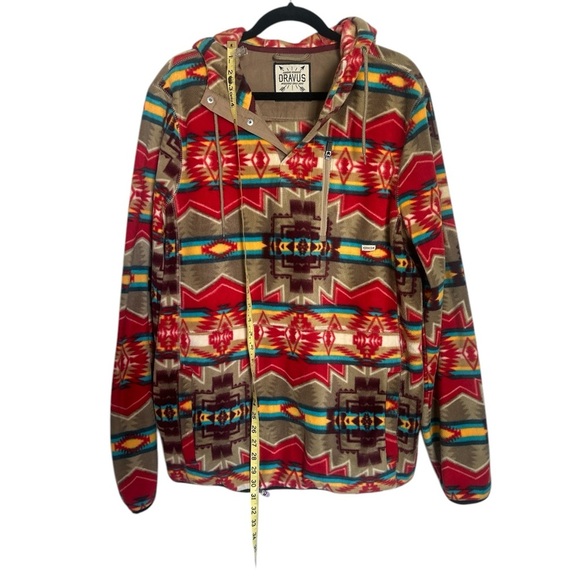 Dravus red and tan pullover with aztec print size L - Picture 4 of 8